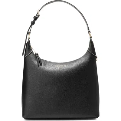 Cole Haan Florence Small Leather Hobo Bag In Black