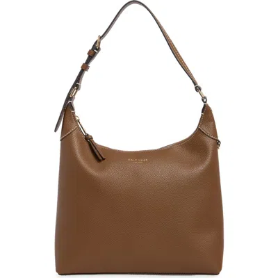 Cole Haan Florence Small Leather Hobo Bag In New Caramel