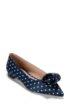 Cole Haan Florette Pointed Toe Skimmer Flat In Blue