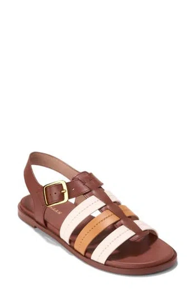 Cole Haan Flynn Fisherman Sandal In Biscuit/dark Cuoio/ivory