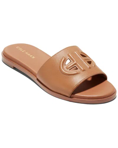 Cole Haan Flynn Leather Slide Sandal In Brown