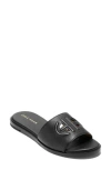 Cole Haan Flynn Logo Slide Sandal In Black Leather