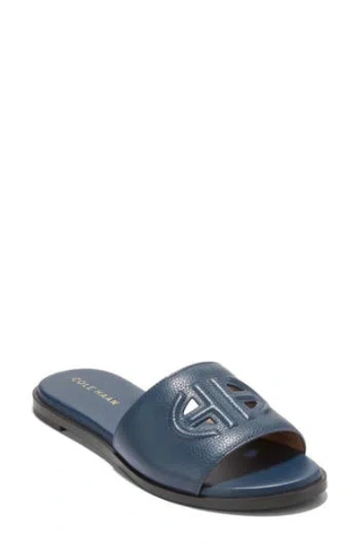 Cole Haan Flynn Logo Slide Sandal In Blue Wing