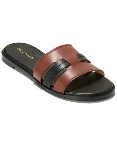 COLE HAAN COLE HAAN FLYNN SLOTTED LEATHER SLIDE SANDAL