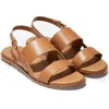 Cole Haan Flynn W20756 Flat Women's Pecan Leather Slingback Sandals Zap325 In Brown