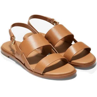 Cole Haan Flynn W20756 Flat Women's Pecan Leather Slingback Sandals Zap325 In Brown