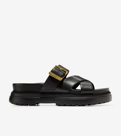 Cole Haan Fraya Slide Sandal In Black Leather