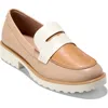 Cole Haan Geneva Platform Penny Loafer In Soft Buff/biscuit/ivory