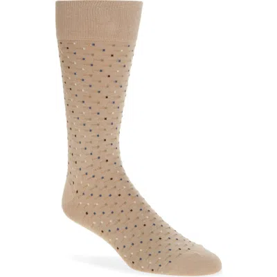 Cole Haan Geo Pattern Dress Socks In Beige