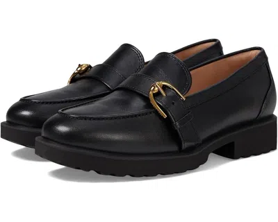 Cole Haan Giana Buckle W30773-001 Women's Black Leather Slip On Loafer Ver453