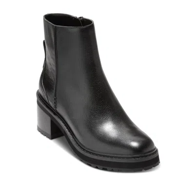 Cole Haan Gillian Lug Bootie Womens Black Leather Waterproof Boots Zogg3396
