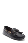 Cole Haan Gissella Croc Embossed Driving Loafer In Black