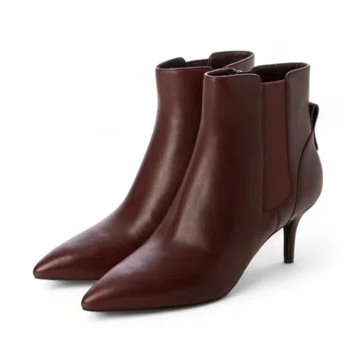 Cole Haan Go-to-park Boots Women Bloodstone Leather Pointed Toe Bootie Lion430 In Red