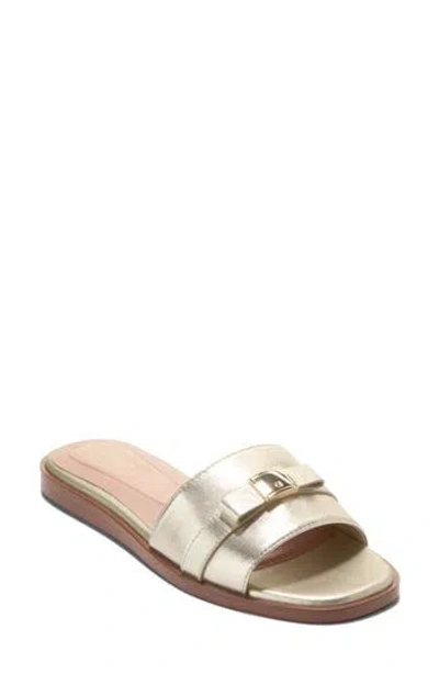 Cole Haan Go-to Emalia Slide Bow Leather Sandal In Animal Print