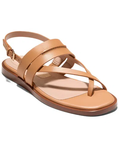 Cole Haan Go-to Estella Flat Leather Thong Sandal In Brown