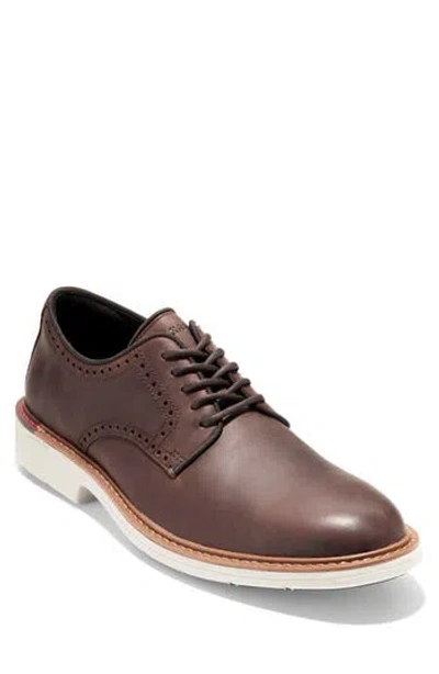 Cole Haan Goto Leather Plain Toe Derby In Ch Dark Coffee