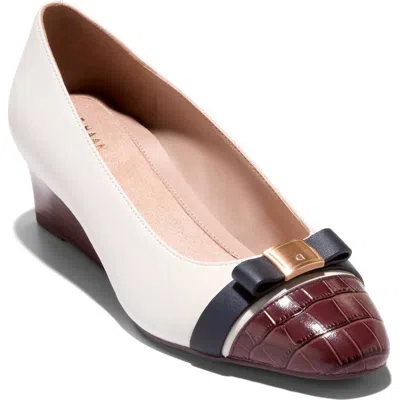 Cole Haan Go-to Malta Bow Wedge Pump In White