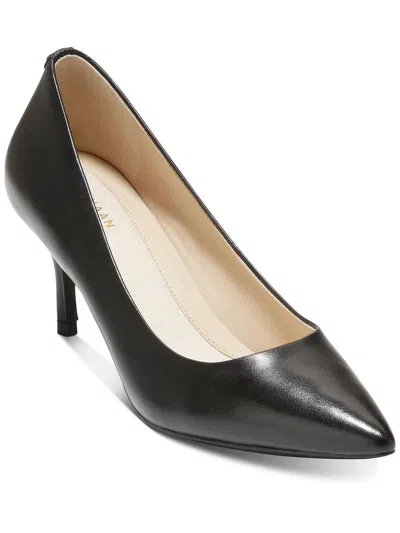 Cole Haan Goto Park 65mm Womens Faux Leather Pointed Toe Pumps In Black