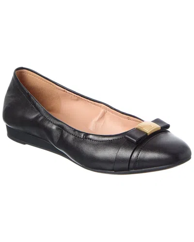 Cole Haan Go-to Tova Bow Leather Ballet Flat In Black