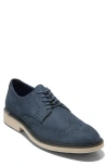 Cole Haan Goto Wingtip Derby In Navy Blazer Nubuck/black