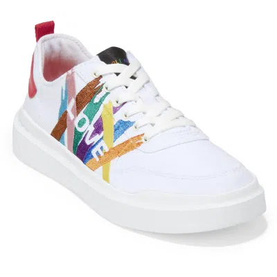 Cole Haan Gp Rly Canvas Crt Snk Womens Embroidered Lifestyle Casual And Fashion Sneakers In Animal Print