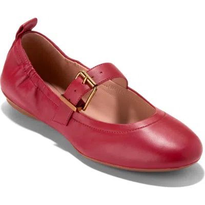 Cole Haan Graclyn Mary Jane Ballet Flat In Rio Red Leather