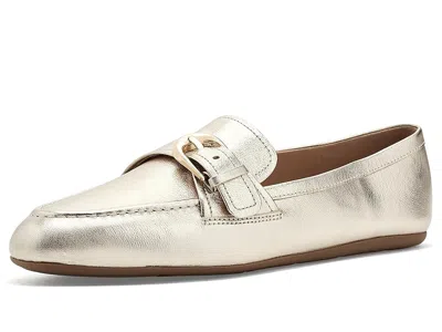 Cole Haan Grand Ambition Alette Buckle Loafers Women's Flat Shoes Soft Gold Tumbled Leather: 10.5 B - Medium In Neutral