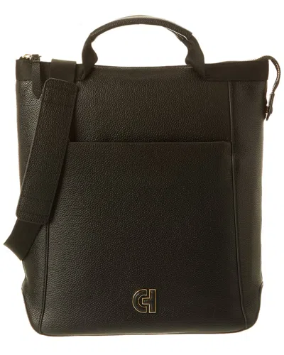 Cole Haan Grand Ambition Convertible Solid Leather Backpack In Black