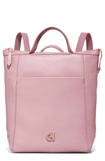 Cole Haan Grand Ambition Small Leather Convertible Backpack In Mauve Shadows