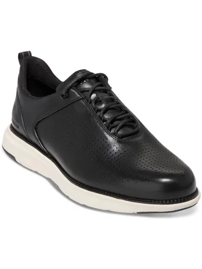 Cole Haan Grand Atlantic Mens Textured Lace Up Casual And Fashion Sneakers In Black