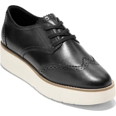Cole Haan Grand City Platform Oxford Derby In Black