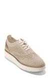 Cole Haan Grand City Platform Oxford In Rye/gold Metallic Knit/ivory