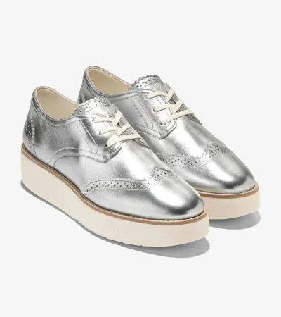 Cole Haan Grand City W31494 Oxford Women's Silver Platform Shoes Zogg418