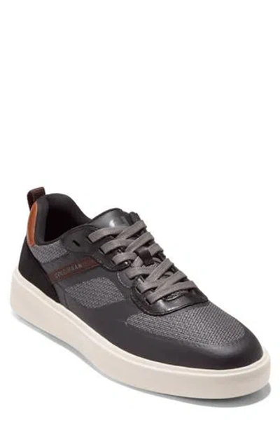 Cole Haan Grand Crosscourt Champ Leather Sneaker In Black