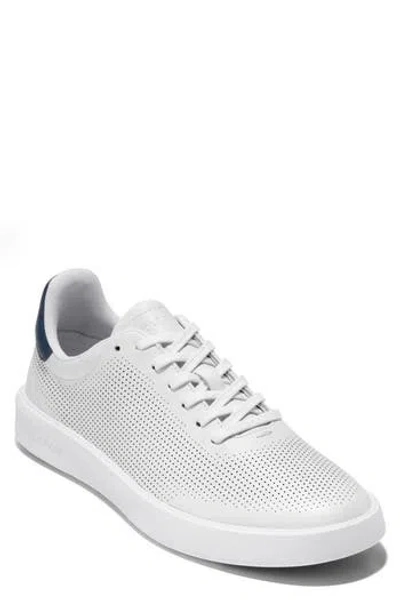 Cole Haan Grand Crosscourt Daily Laser Sneaker In Optic White/navy Blazer