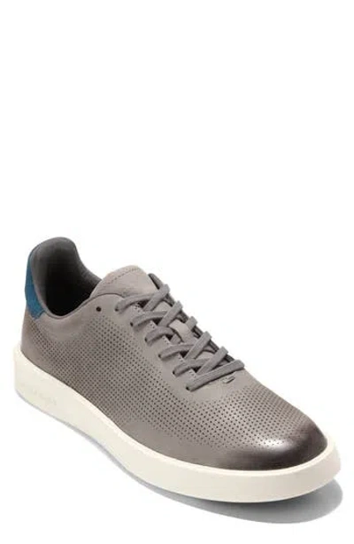 Cole Haan Grand Crosscourt Daily Laser Sneaker In Stone Nubuck/indian Teal