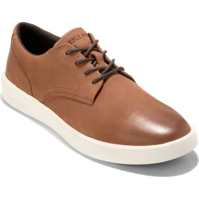 Cole Haan Grand Crosscourt Daily Plain Toe Sneaker In British Tan Nubuck/chocolate