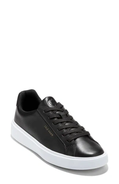 Cole Haan Women's Grand Crosscourt Daily Lace-up Low-top Sneakers In Black White
