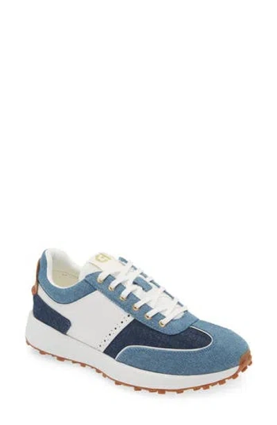 Shop Cole Haan Grand Crosscourt Meadow Runner Sneaker In Denim Multi/optic White