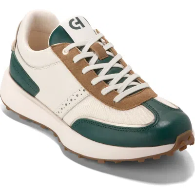 Cole Haan Grand Crosscourt Meadow Sneaker In Ivory Mesh/green Leather