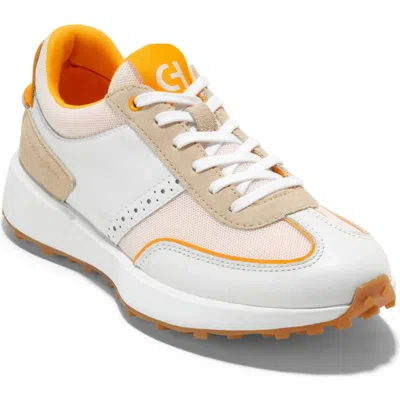 Cole Haan Grand Crosscourt Meadow Sneaker In White/ch Orange