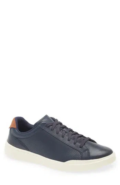Cole Haan Grand Crosscourt Perforated Sneaker In Navy Blazer/british Tan