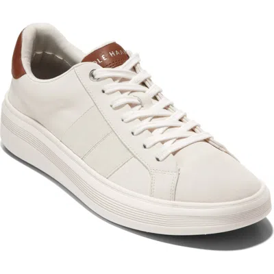 Cole Haan Grand Crosscourt Premier Sneaker In Ivory/white/british Tan