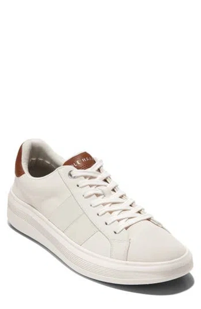 Cole Haan Grand Crosscourt Premier Sneaker In Ivory/white/british Tan