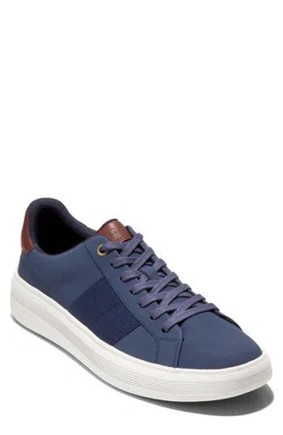 Cole Haan Grand Crosscourt Premier Sneaker In Marine/tan