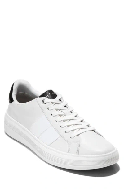 Cole Haan Grand Crosscourt Premier Sneaker In White/ Black/ Birch