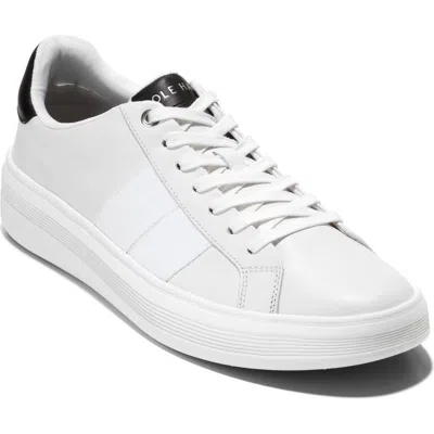 Cole Haan Grand Crosscourt Premier Sneaker In White/black/birch