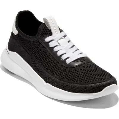Cole Haan Grand Crosscourt Stitchlite Runox Sneaker In Black Knit/white