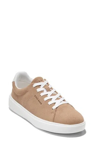 Cole Haan Grand Crosscourt Traveler Sneaker In Tuscan Sand Suede/whte Croc