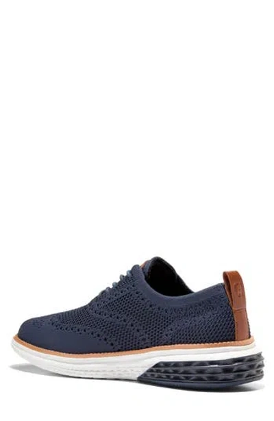 Cole Haan Grand Hurrion Stitchlite Wing Oxford In Navy Blzr Brtsh Tn